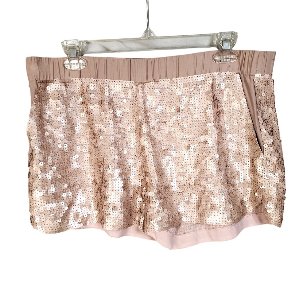 ELIZABETH and JAMES Size Small Rose Pink Sequin Elastic Waist Dance Luxe Shorts